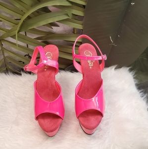 Pleaser Kiss-209 UV Reactive Barbie Platform Heels